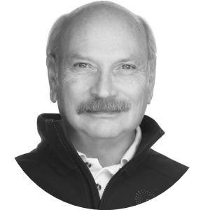 Black and White head shot photograph of Dr Rick Demmer, PhD, Inventor and Technical advisor at Codeac Solutions, Inc